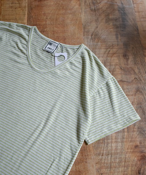 HWG_5（エイチダブルゴー）の「ボーダーカットソー（Tシャツ/カットソー・レディース・ブラック/レッド/オレンジ/グリーン・FREE）」の7枚目の写真