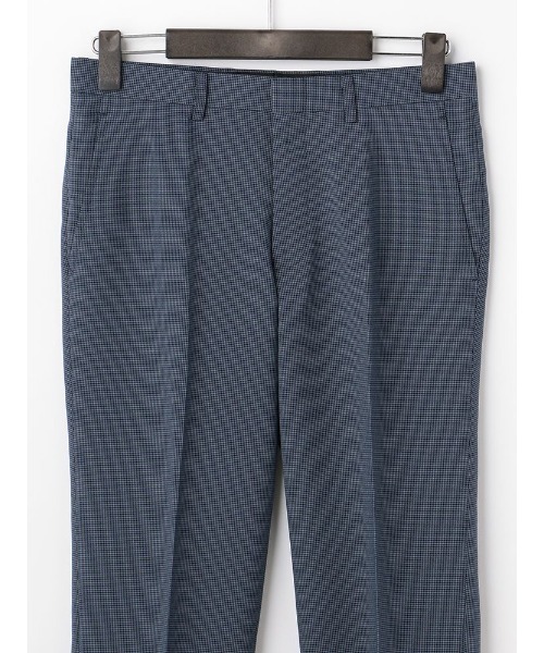 Perfect Suit FActory（パーフェクトスーツファクトリー）の「【洗える】千鳥ノータックパンツ　ブルー（スラックス・メンズ・ブルー・76/73/79/82/85）」の2枚目の写真