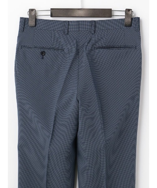 Perfect Suit FActory（パーフェクトスーツファクトリー）の「【洗える】千鳥ノータックパンツ　ブルー（スラックス・メンズ・ブルー・76/73/79/82/85）」の3枚目の写真