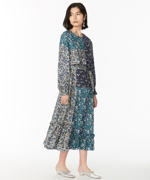 ANEVER（アンエバー）の「【VERONICA】LIBERTY x ANEVER FLOWER パッチワーク ドレス（ワンピース・レディース・ネイビー系/イエロー系・38）」の17枚目の写真