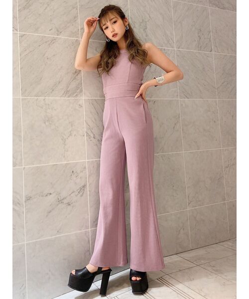 GYDA（ジェイダ）の「バックZIPテレコロンパース（つなぎ/オールインワン・レディース・アイボリー/ブラック/ブラウン/ピンク・FREE）」の4枚目の写真