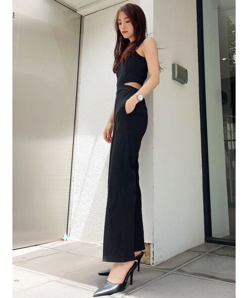 GYDA（ジェイダ）の「バックZIPテレコロンパース（つなぎ/オールインワン・レディース・アイボリー/ブラック/ブラウン/ピンク・FREE）」の9枚目の写真