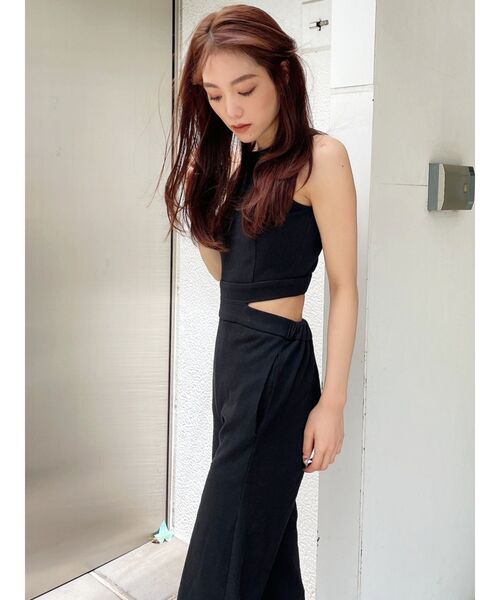 GYDA（ジェイダ）の「バックZIPテレコロンパース（つなぎ/オールインワン・レディース・アイボリー/ブラック/ブラウン/ピンク・FREE）」の7枚目の写真