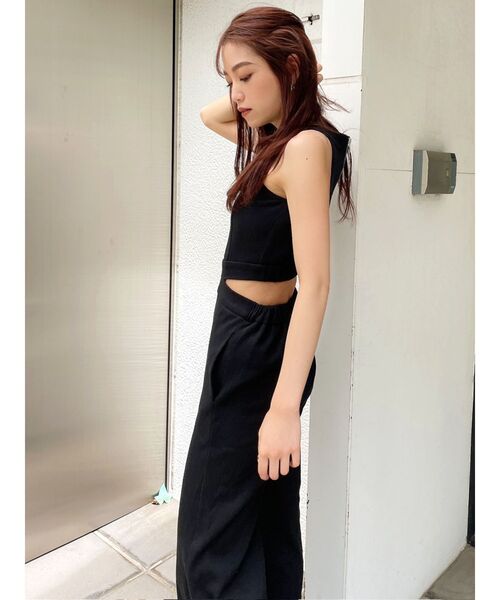 GYDA（ジェイダ）の「バックZIPテレコロンパース（つなぎ/オールインワン・レディース・アイボリー/ブラック/ブラウン/ピンク・FREE）」の11枚目の写真