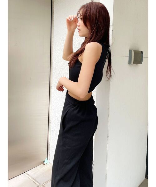 GYDA（ジェイダ）の「バックZIPテレコロンパース（つなぎ/オールインワン・レディース・アイボリー/ブラック/ブラウン/ピンク・FREE）」の14枚目の写真