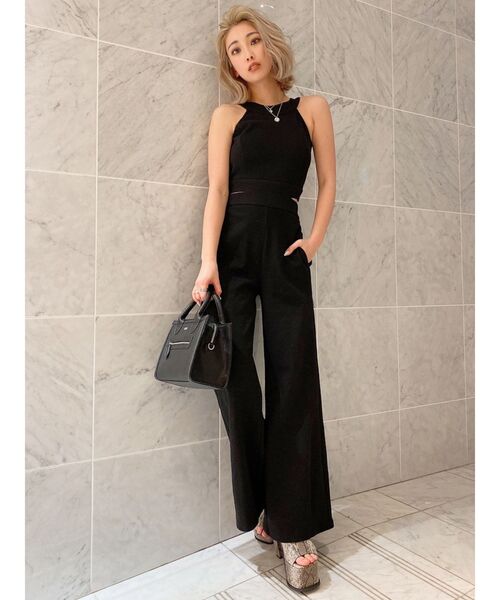 GYDA（ジェイダ）の「バックZIPテレコロンパース（つなぎ/オールインワン・レディース・アイボリー/ブラック/ブラウン/ピンク・FREE）」の6枚目の写真