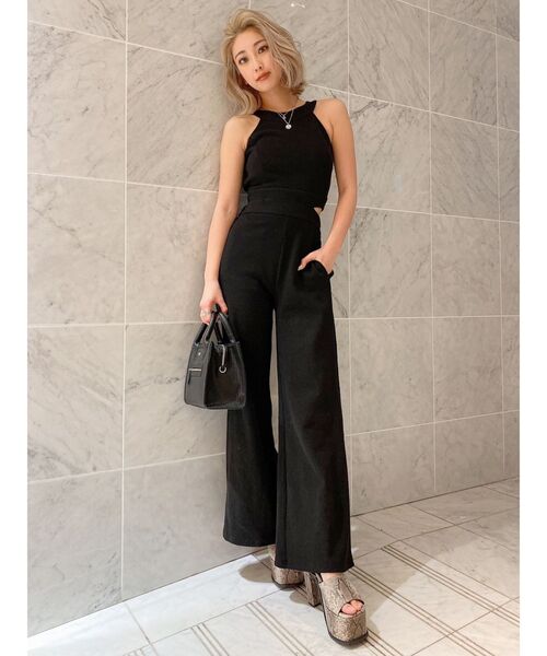 GYDA（ジェイダ）の「バックZIPテレコロンパース（つなぎ/オールインワン・レディース・アイボリー/ブラック/ブラウン/ピンク・FREE）」の10枚目の写真