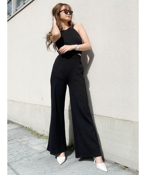 GYDA（ジェイダ）の「バックZIPテレコロンパース（つなぎ/オールインワン・レディース・アイボリー/ブラック/ブラウン/ピンク・FREE）」の8枚目の写真