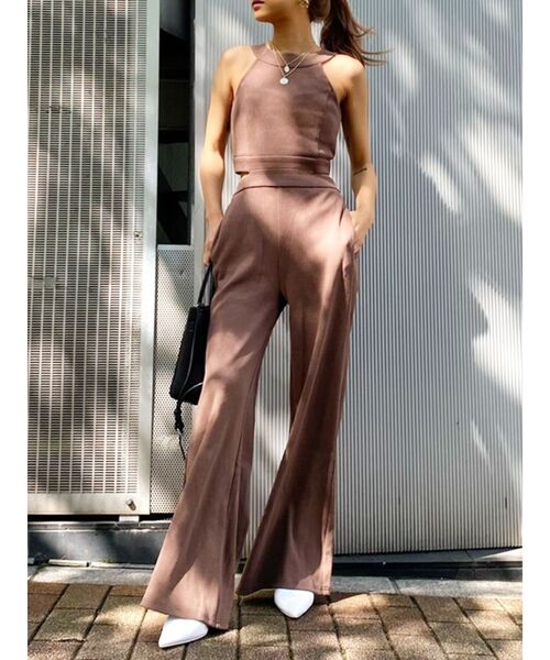 GYDA（ジェイダ）の「バックZIPテレコロンパース（つなぎ/オールインワン・レディース・アイボリー/ブラック/ブラウン/ピンク・FREE）」の19枚目の写真