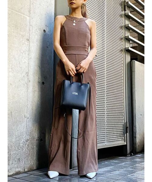 GYDA（ジェイダ）の「バックZIPテレコロンパース（つなぎ/オールインワン・レディース・アイボリー/ブラック/ブラウン/ピンク・FREE）」の21枚目の写真