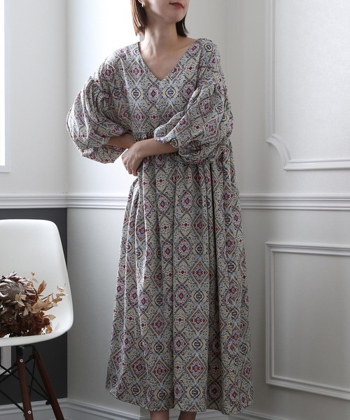 初回限定お試し価格 ｖネックプリントワンピース ワンピース Icmmyqigqcn