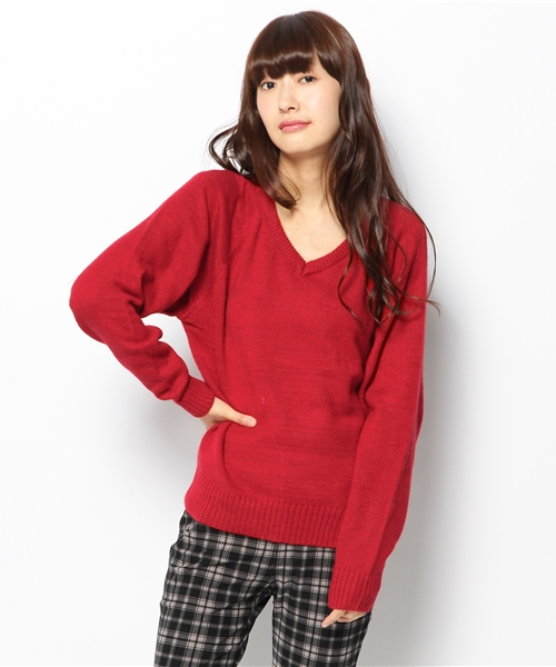 Chico（チコ）の「ナイロンアンゴラソフトドルマンニット（ニット/セーター・レディース・ホワイト/グレー/キャメル/レッド/ネイビー・FREE）」の5枚目の写真