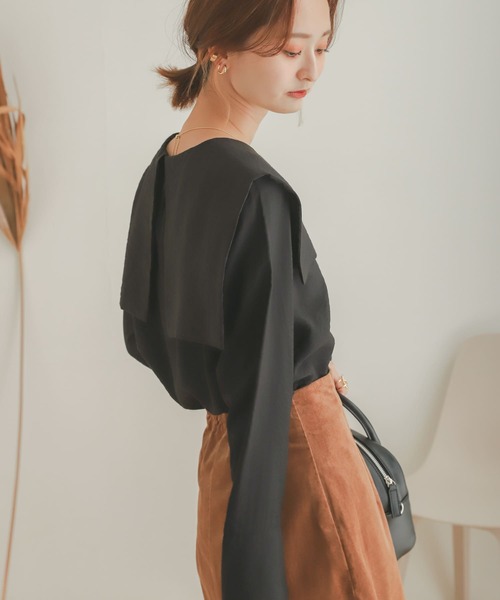 SENSE OF PLACE by URBAN RESEARCH（センスオブプレイスバイアーバンリサーチ）の「セーラーカラーブラウス（シャツ/ブラウス・レディース・ブラック/アイボリー・ONE）」の5枚目の写真