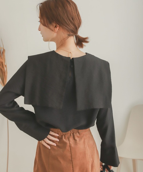 SENSE OF PLACE by URBAN RESEARCH（センスオブプレイスバイアーバンリサーチ）の「セーラーカラーブラウス（シャツ/ブラウス・レディース・ブラック/アイボリー・ONE）」の6枚目の写真