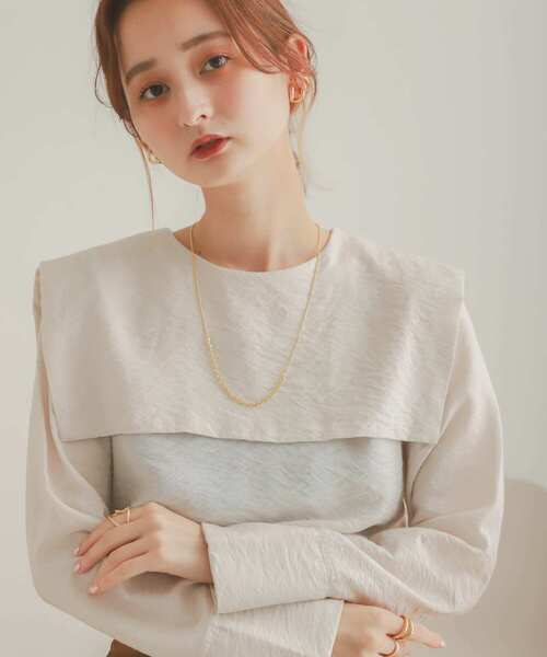 SENSE OF PLACE by URBAN RESEARCH（センスオブプレイスバイアーバンリサーチ）の「セーラーカラーブラウス（シャツ/ブラウス・レディース・ブラック/アイボリー・ONE）」の12枚目の写真