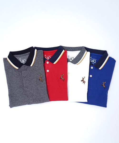 GIORDANO(ジョルダーノ)の「レギュラーフィットトナカイ刺繍ポロシャツ(半袖)(ポロシャツ・キッズ・ホワイト/グレー/ネイビー/レッド・130cm/140cm/120cm/150cm/110cm)」の8枚目の写真