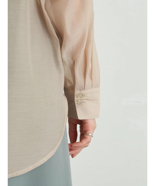 earth music&ecology（アースミュージックアンドエコロジー）の「ダブルポケットシアーシャツ ＊（シャツ/ブラウス・レディース・ブラウン/ライトパープル/ライトベージュ・FREE）」の17枚目の写真
