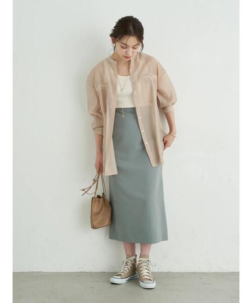earth music&ecology（アースミュージックアンドエコロジー）の「ダブルポケットシアーシャツ ＊（シャツ/ブラウス・レディース・ブラウン/ライトパープル/ライトベージュ・FREE）」の19枚目の写真