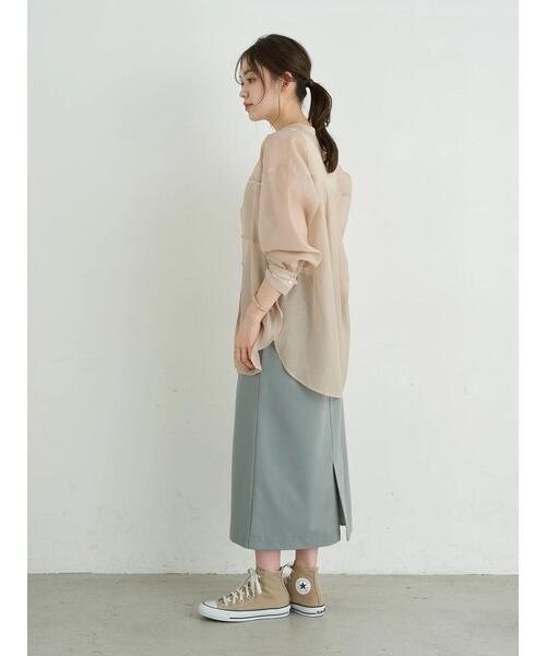 earth music&ecology（アースミュージックアンドエコロジー）の「ダブルポケットシアーシャツ ＊（シャツ/ブラウス・レディース・ブラウン/ライトパープル/ライトベージュ・FREE）」の22枚目の写真