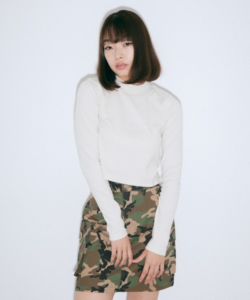 X-girl（エックスガール）の「2-PACK HIGH NECK TOP（Tシャツ/カットソー・レディース・ライトブルー/マルチ・S/M/XS）」の11枚目の写真