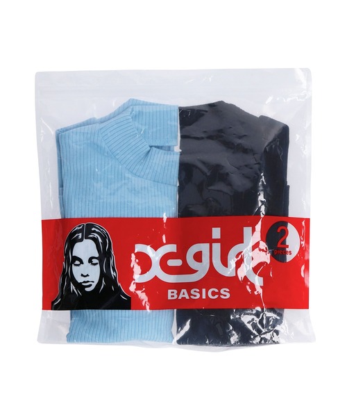 X-girl（エックスガール）の「2-PACK HIGH NECK TOP（Tシャツ/カットソー・レディース・ライトブルー/マルチ・S/M/XS）」の21枚目の写真