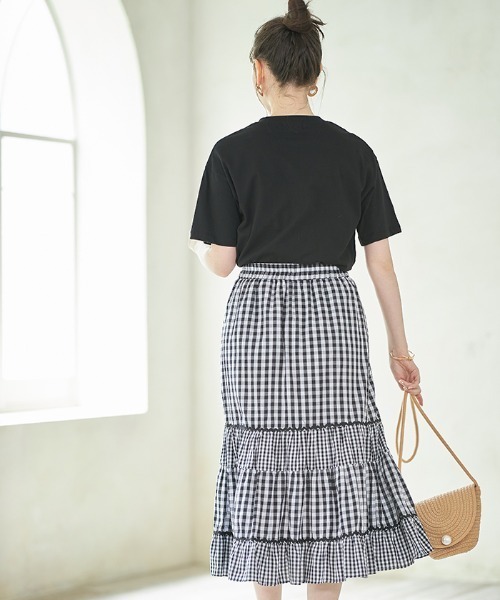 Cookie Chocolate(クッキーチョコレート)の「【ZOZO限定】ライン入りギンガムチェックスカート(スカート・レディース・ブラック/グレー・M)」の18枚目の写真
