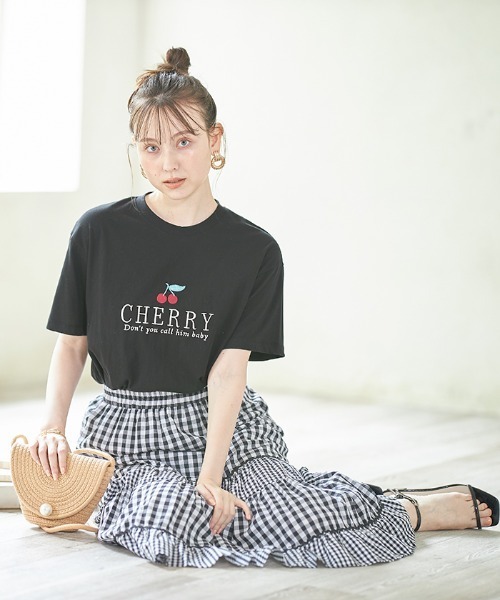 Cookie Chocolate(クッキーチョコレート)の「【ZOZO限定】ライン入りギンガムチェックスカート(スカート・レディース・ブラック/グレー・M)」の9枚目の写真