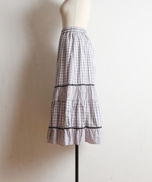 Cookie Chocolate(クッキーチョコレート)の「【ZOZO限定】ライン入りギンガムチェックスカート(スカート・レディース・ブラック/グレー・M)」の15枚目の写真