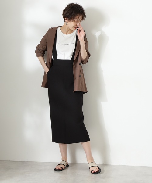 N.(N. Natural Beauty Basic)(エヌエヌナチュラルビューティーベーシック)の「【追加生産】◆2WAYタイトスカート(スカート・レディース・ブラック/ベージュ系その他/ブラウン・MEDIUM)」の4枚目の写真