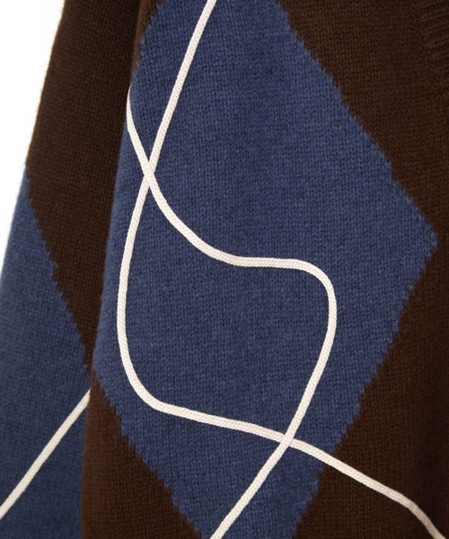TAUPE（トープ）の「TAUPE/トープ/Strain Argyle Cardigan/ストレインアーガイルカーディガン（カーディガン/ボレロ・メンズ・ダークグリーン/ブラウン・2/3）」の11枚目の写真