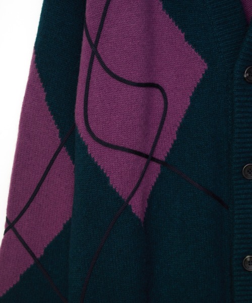 TAUPE（トープ）の「TAUPE/トープ/Strain Argyle Cardigan/ストレインアーガイルカーディガン（カーディガン/ボレロ・メンズ・ダークグリーン/ブラウン・2/3）」の10枚目の写真