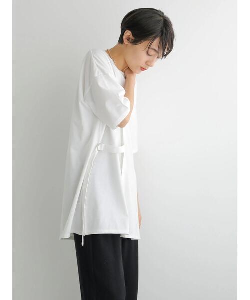 AMERICAN HOLIC（アメリカンホリック）の「サイドベルトカットチュニック（Tシャツ/カットソー・レディース・チャコールグレー/オフホワイト・L/M）」の10枚目の写真