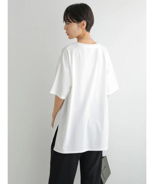 AMERICAN HOLIC（アメリカンホリック）の「サイドベルトカットチュニック（Tシャツ/カットソー・レディース・チャコールグレー/オフホワイト・L/M）」の11枚目の写真