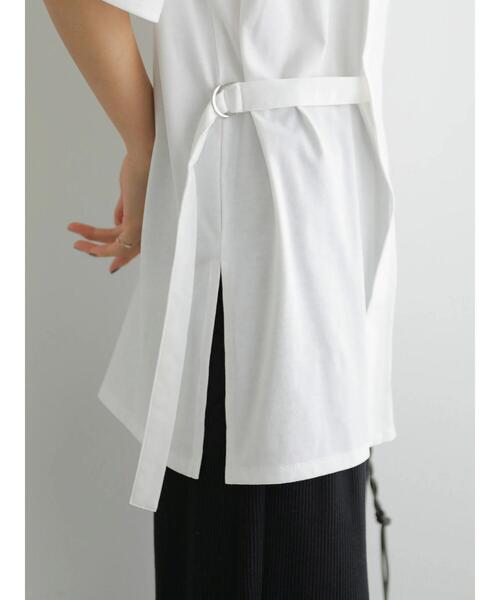 AMERICAN HOLIC（アメリカンホリック）の「サイドベルトカットチュニック（Tシャツ/カットソー・レディース・チャコールグレー/オフホワイト・L/M）」の15枚目の写真