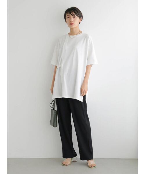 AMERICAN HOLIC（アメリカンホリック）の「サイドベルトカットチュニック（Tシャツ/カットソー・レディース・チャコールグレー/オフホワイト・L/M）」の16枚目の写真