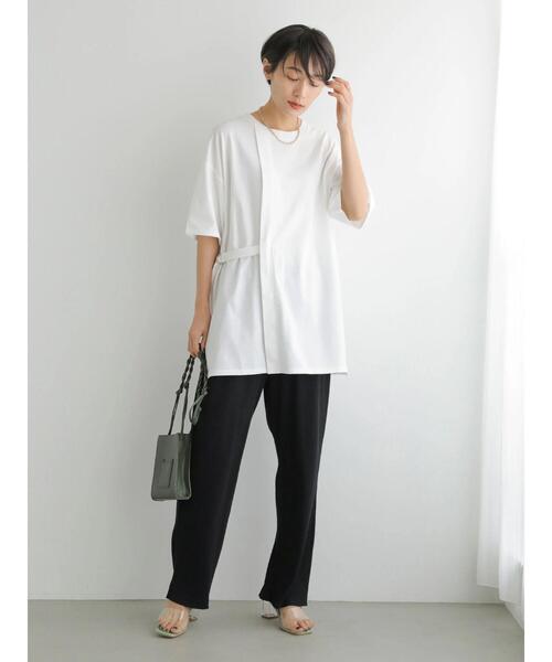 AMERICAN HOLIC（アメリカンホリック）の「サイドベルトカットチュニック（Tシャツ/カットソー・レディース・チャコールグレー/オフホワイト・L/M）」の17枚目の写真