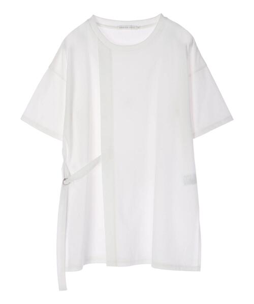 AMERICAN HOLIC（アメリカンホリック）の「サイドベルトカットチュニック（Tシャツ/カットソー・レディース・チャコールグレー/オフホワイト・L/M）」の22枚目の写真