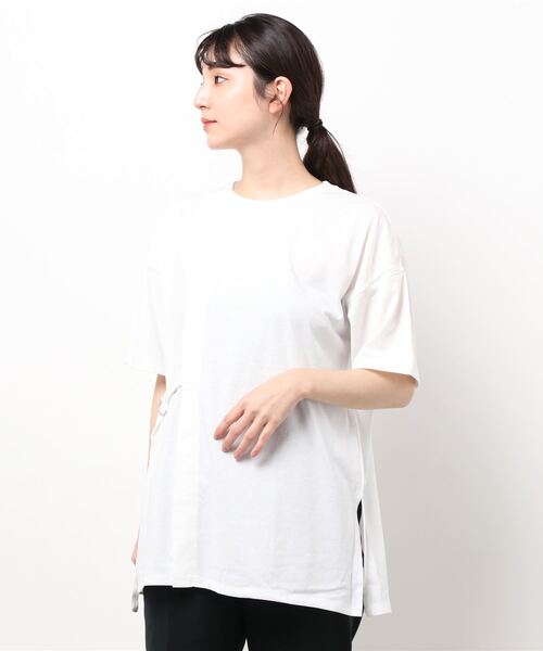 AMERICAN HOLIC（アメリカンホリック）の「サイドベルトカットチュニック（Tシャツ/カットソー・レディース・チャコールグレー/オフホワイト・L/M）」の5枚目の写真