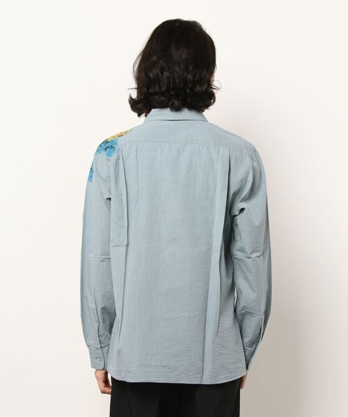 BOHEMIANS（ボヘミアンズ）の「BOHEMIANS/ボヘミアンズ　COL CH GARDEN PATCH  B OPEN L/S SHIRTS（シャツ/ブラウス・メンズ・サックスブルー・LARGE）」の2枚目の写真