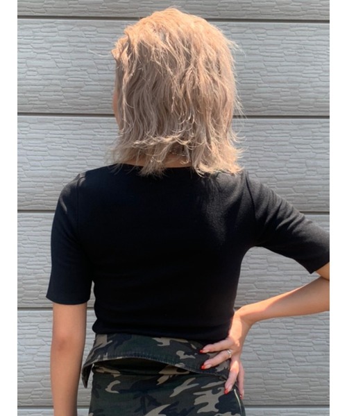 EGOIST（エゴイスト）の「フロントホックトップス（Tシャツ/カットソー・レディース・ホワイト/ブラック/レッド・FREE）」の8枚目の写真