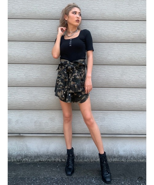EGOIST（エゴイスト）の「フロントホックトップス（Tシャツ/カットソー・レディース・ホワイト/ブラック/レッド・FREE）」の7枚目の写真
