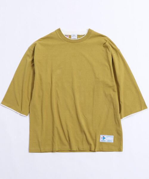 coen（コーエン）の「フェイクレイヤード7分袖Tシャツ（Tシャツ/カットソー・メンズ・ブラウン/ケリー/マスタード・SMALL/MEDIUM/LARGE/X-LARGE）」の17枚目の写真