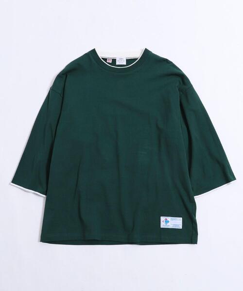 coen（コーエン）の「フェイクレイヤード7分袖Tシャツ（Tシャツ/カットソー・メンズ・ブラウン/ケリー/マスタード・SMALL/MEDIUM/LARGE/X-LARGE）」の18枚目の写真