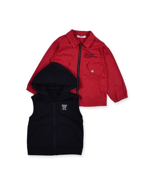 WASK（ワスク）の「WASK/3WAY ナイロン ＋ 裏毛 ロゴ 刺繍 プリントコーチ ジャケット (100~160cm)（その他アウター・キッズ・ブラック/レッド・120/140/110/130/160/150/100）」の10枚目の写真