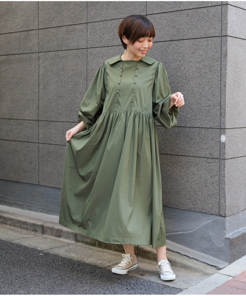 sakishimatokyo（サキシマトーキョー）の「【ZOZO限定】サキシマamp「ダブルボタンフレアワンピース」（ワンピース・レディース・ブラック/ネイビー/カーキ・FREE）」の3枚目の写真