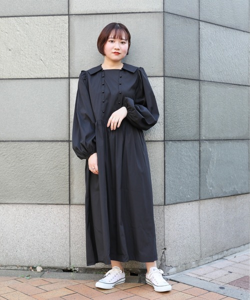 sakishimatokyo（サキシマトーキョー）の「【ZOZO限定】サキシマamp「ダブルボタンフレアワンピース」（ワンピース・レディース・ブラック/ネイビー/カーキ・FREE）」の6枚目の写真