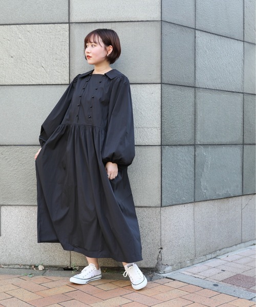 sakishimatokyo（サキシマトーキョー）の「【ZOZO限定】サキシマamp「ダブルボタンフレアワンピース」（ワンピース・レディース・ブラック/ネイビー/カーキ・FREE）」の4枚目の写真