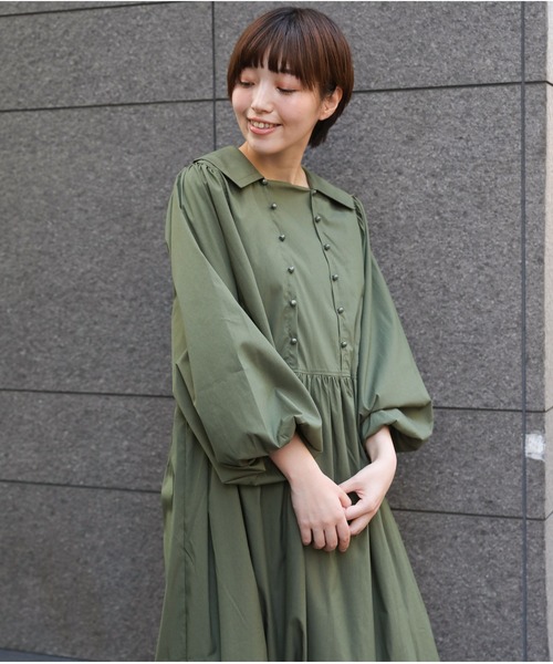 sakishimatokyo（サキシマトーキョー）の「【ZOZO限定】サキシマamp「ダブルボタンフレアワンピース」（ワンピース・レディース・ブラック/ネイビー/カーキ・FREE）」の9枚目の写真