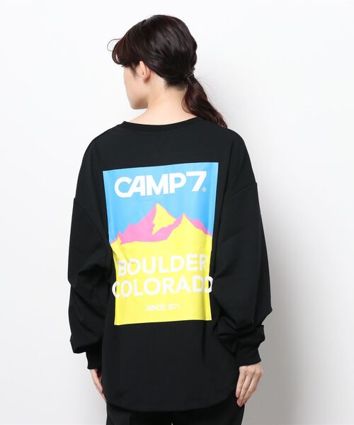 CAMP7（キャンプセブン）の「【CAMP7】バックスクエアロゴロンＴ（Tシャツ/カットソー・レディース・ホワイト/ブラック/パープル・L/M）」の5枚目の写真