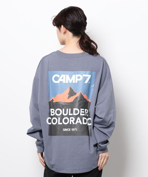 CAMP7（キャンプセブン）の「【CAMP7】バックスクエアロゴロンＴ（Tシャツ/カットソー・レディース・ホワイト/ブラック/パープル・L/M）」の6枚目の写真